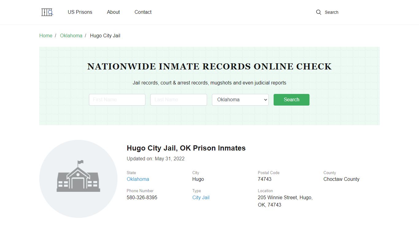 Hugo City Jail, OK Prison Inmates - cellblock7.org